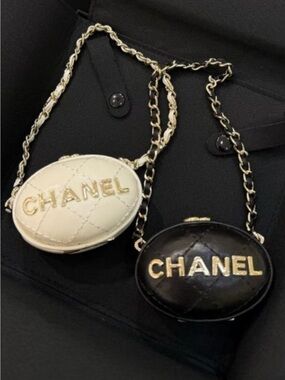 (COMING SOON) Chanel Quilted Oval Mini Crossbody Bag - Black or White